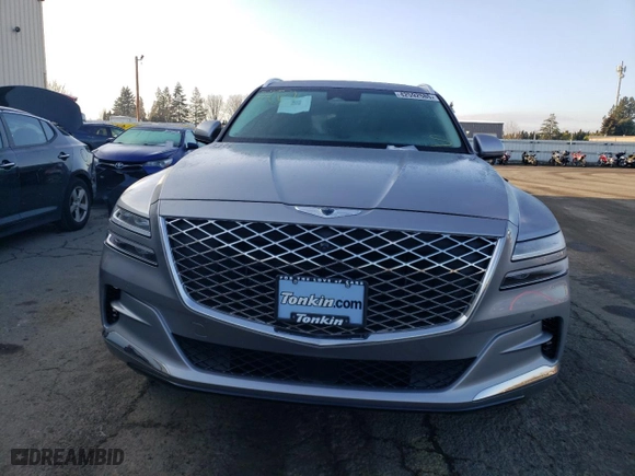 2023 Genesis GV80 with VIN KMUHCESC9PU107157, listed as a Copart auction lot 42592585 with 11,396 mi miles and Salvage Title. Bid and sale history available at carsss.com. Image 5.