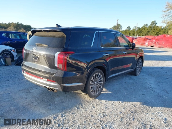 2024 Hyundai Palisade Calligraphy z VIN KM8R74GE4RU653931, wystawiony jako IAAI lot #41803590 z przebiegiem 25 374 mil mil oraz . Historia ofert i sprzedaży dostępna na DreamBid. Obrazek 4.