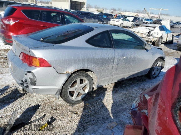 2002 Acura RSX Type S with VIN JH4DC53022C001359, listed as a Copart auction lot 46293935 with 294,429 mi miles and Salvage Title. Bid and sale history available at carsss.com. Image 3.