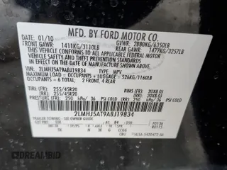2010 Lincoln MKT EcoBoost with VIN 2LMHJ5AT9ABJ19834, listed as a Copart auction lot 89261885 with 145,932 mi miles and Salvage Title. Bid and sale history available at DreamBid. Image 15.