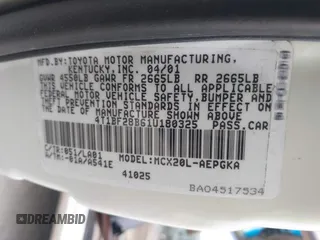 2001 Toyota Avalon XL with VIN 4T1BF28B61U180325, listed as a IAAI auction lot 41742723 with 155,155 mi miles and . Bid and sale history available at carsss.com. Image 9.