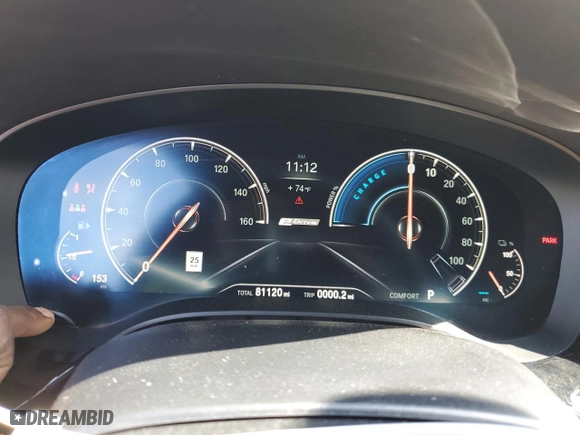 2019 BMW 5 Series 530e iPerformance with VIN WBAJA9C52KB393632, listed as a Copart auction lot 72592244 with 81,120 mi miles and Salvage Title. Bid and sale history available at carsss.com. Image 9.