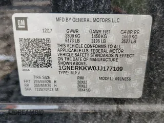 2018 Chevrolet Traverse Premier with VIN 1GNERKKW0JJ177109, listed as a Copart auction lot 61744104 with 135,533 mi miles and Salvage Title. Bid and sale history available at carsss.com. Image 15.