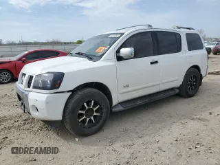 2005 Nissan Armada LE z VIN 5N1AA08A95N716075, wystawiony jako Copart lot #52513085 z przebiegiem Nie podano mil oraz Czysty tytuł • Clean title. Historia ofert i sprzedaży dostępna na DreamBid. Obrazek 1.