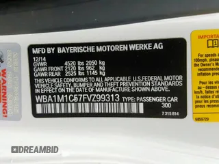 2015 BMW 2 Series M235i with VIN WBA1M1C57FVZ99313, listed as a Copart auction lot 31220780 with 34,911 mi miles and . Bid and sale history available at carsss.com. Image 10.