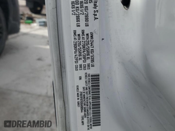 2016 Ram ProMaster City Cargo Tradesman SLT with VIN ZFBERFBT1G6A98944, listed as a Copart auction lot 46685325 with 114,131 mi miles and Salvage Title. Bid and sale history available at DreamBid. Image 13.