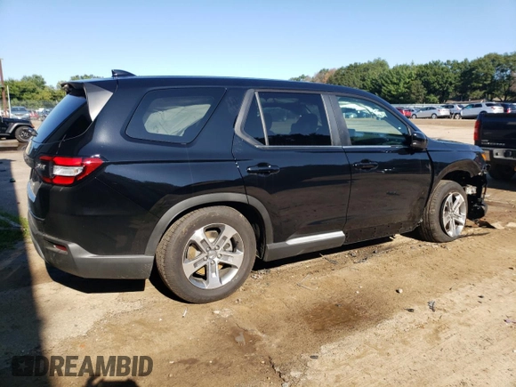2025 Honda Pilot EX-L with VIN 5FNYG1H42SB007113, listed as a Copart auction lot 66606594 with 816 mi miles and Salvage Title. Bid and sale history available at carsss.com. Image 3.