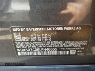 2020 BMW 3 Series 330i xDrive with VIN WBA5R7C05LFH46655, listed as a Copart auction lot 51350962 with 25,698 mi miles and . Bid and sale history available at DreamBid. Image 10.