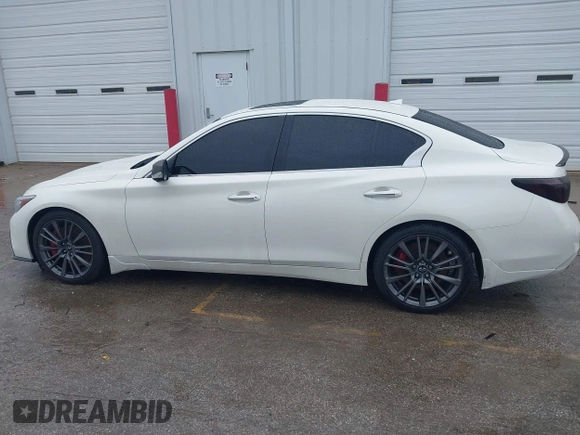 2019 Infiniti Q50 RED SPORT 400 with VIN JN1FV7AP2KM760252, listed as a IAAI auction lot 41729947 with 65,838 mi miles. Bid and sale history available at carsss.com. Image 14.