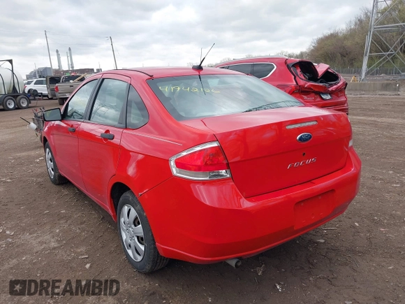 2008 Ford Focus S with VIN 1FAHP34N88W131777, listed as a IAAI auction lot 41942126 with 145,708 mi miles. Bid and sale history available at carsss.com. Image 3.