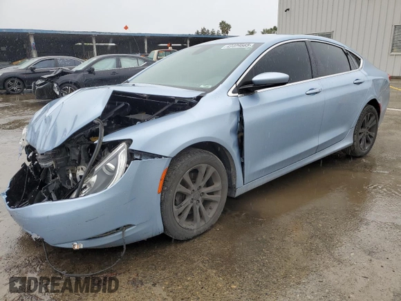 2015 Chrysler 200 Limited with VIN 1C3CCCABXFN648130, listed as a Copart auction lot 49409565 with 86,286 mi miles and Salvage Title. Bid and sale history available at carsss.com. Image 1.
