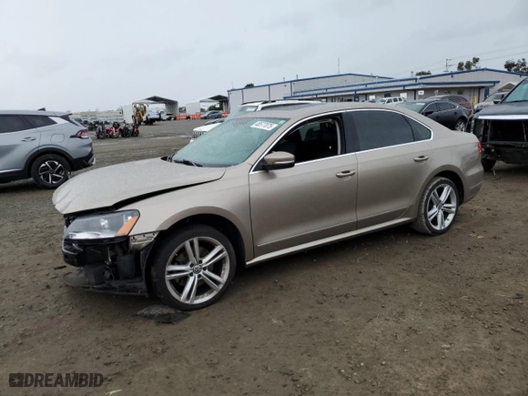 2015 Volkswagen Passat 2.0L TDI SEL Premium with VIN 1VWCV7A39FC068835, listed as a Copart auction lot 48577075 with 136,708 mi miles and Salvage Title. Bid and sale history available at carsss.com. Image 1.