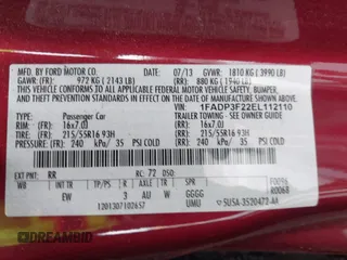 2014 Ford Focus SE with VIN 1FADP3F22EL112110, listed as a IAAI auction lot 41582585 with 107,285 mi miles. Bid and sale history available at carsss.com. Image 9.