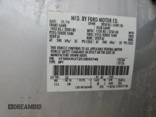 2014 Ford Explorer Sport с VIN 1FM5K8GT2EGB50748, выставлен на аукционе Copart как лот 53493185 с пробегом 89 924 миль миль и Списание • Salvage title. История ставок и продаж доступна на DreamBid. Изображение 13.
