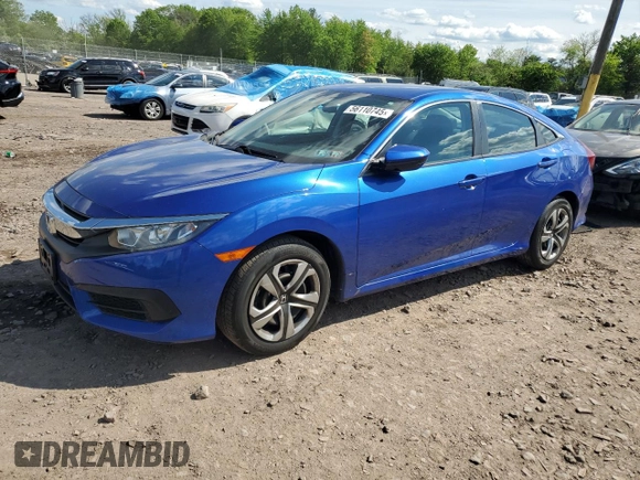 2018 Honda Civic LX with VIN 2HGFC2F57JH607611, listed as a Copart auction lot 56110745 with 39,572 mi miles and Salvage Title. Bid and sale history available at DreamBid. Image 1.