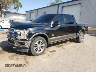 2019 Ford F-150 XL with VIN 1FTEW1E47KFB36549, listed as a Copart auction lot 59633585 with 123,967 mi miles and Salvage title. Bid and sale history available at DreamBid. Image 1.