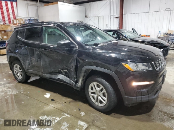 2019 Jeep Compass Sport with VIN 3C4NJDAB0KT598753, listed as a Copart auction lot 45429905 with 72,722 mi miles and Salvage title. Bid and sale history available at DreamBid. Image 4.