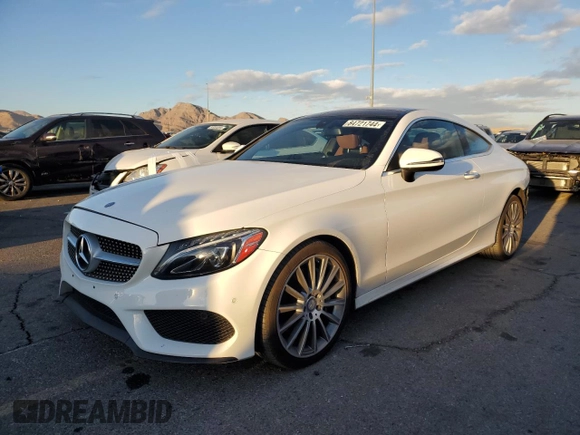 2017 Mercedes-Benz C 300 with VIN WDDWJ4JB8HF358637, listed as a Copart auction lot 84721744 with 56,442 mi miles and Salvage Title. Bid and sale history available at carsss.com. Image 1.
