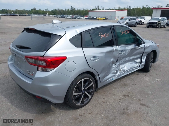 2022 Subaru Impreza Sport with VIN 4S3GTAL62N3725682, listed as a IAAI auction lot 39182174 with 8,456 mi miles. Bid and sale history available at carsss.com. Image 4.