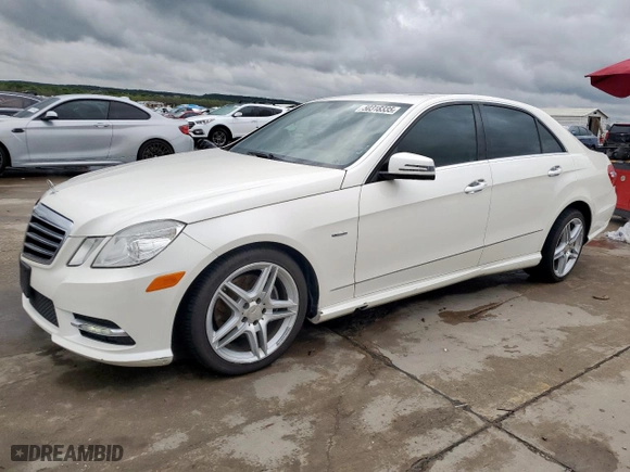 2012 Mercedes-Benz E-Class E 350 Luxury with VIN WDDHF5KB2CA636985, listed as a Copart auction lot 50318335 with 73,600 mi miles and Salvage Title. Bid and sale history available at carsss.com. Image 1.