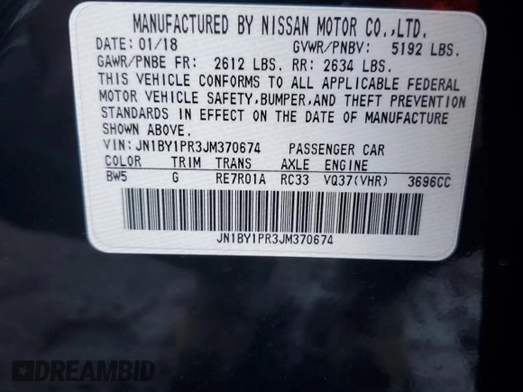 2018 Infiniti Q70 Luxe with VIN JN1BY1PR3JM370674, listed as a Copart auction lot 80849564 with 68,702 mi miles and Salvage title. Bid and sale history available at DreamBid. Image 14.