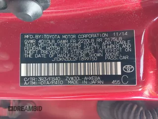 2015 Toyota Prius Four with VIN JTDKN3DU2F1899150, listed as a IAAI auction lot 42143825 with 199,405 mi miles and . Bid and sale history available at DreamBid. Image 9.