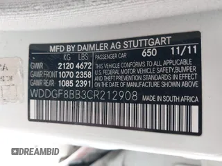 2012 Mercedes-Benz C 300 Sport with VIN WDDGF8BB3CR212908, listed as a IAAI auction lot 41831269 with 152,346 mi miles and . Bid and sale history available at DreamBid. Image 9.