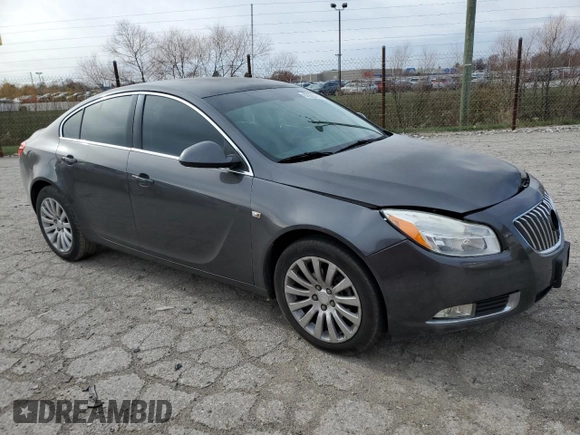 2011 Buick Regal CXL RL1 with VIN W04GN5EC1B1027425, listed as a Copart auction lot 82635014 with 80,777 mi miles and Salvage Title. Bid and sale history available at carsss.com. Image 4.