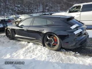 2023 Porsche Taycan GTS with VIN WP0CD2Y14PSA90314, listed as a Copart auction lot 46137985 with 7,961 mi miles and Salvage title. Bid and sale history available at DreamBid. Image 2.