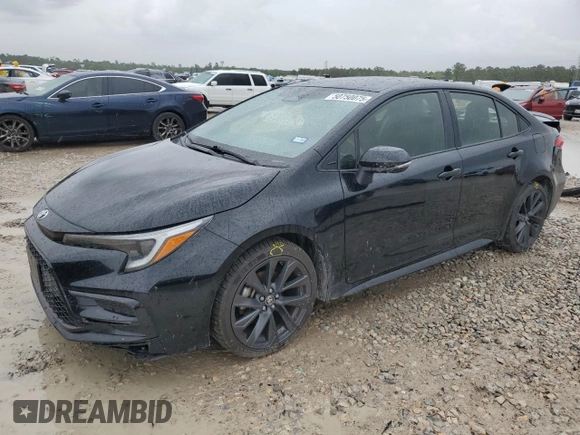 2023 Toyota Corolla SE with VIN JTDS4MCE4P3514602, listed as a Copart auction lot 50750075 with 45,624 mi miles and Salvage Title. Bid and sale history available at DreamBid. Image 1.