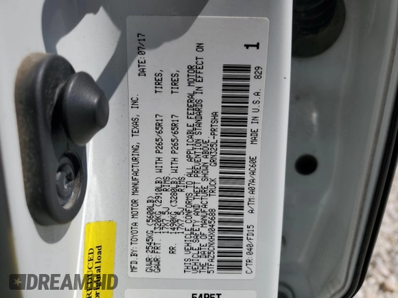 2017 Toyota Tacoma SR5 with VIN 5TFAZ5CNXHX045688, listed as a Copart auction lot 48228545 with 99,343 mi miles and Salvage Title. Bid and sale history available at DreamBid. Image 15.