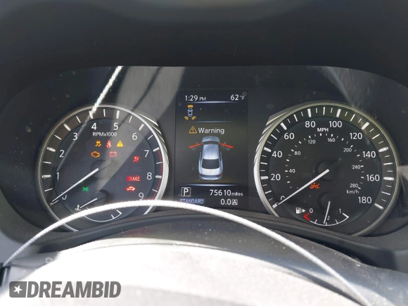 2018 Infiniti Q50 3.0t Luxe with VIN JN1EV7AR7JM434233, listed as a IAAI auction lot 41850208 with 75,610 mi miles. Bid and sale history available at carsss.com. Image 7.