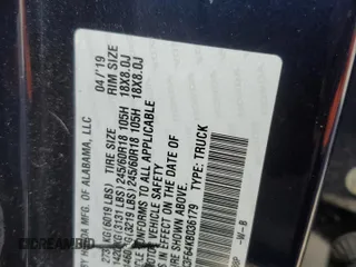 2019 Honda Ridgeline RTL-T z VIN 5FPYK3F64KB036179, wystawiony jako Copart lot #82158504 z przebiegiem 70 888 mil mil oraz Szkoda całkowita • Salvage title. Historia ofert i sprzedaży dostępna na DreamBid. Obrazek 12.
