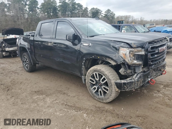 2021 GMC Sierra 1500 AT4 with VIN 3GTU9EET1MG464553, listed as a Copart auction lot 42709005 with 43,071 mi miles and Salvage Title. Bid and sale history available at carsss.com. Image 4.