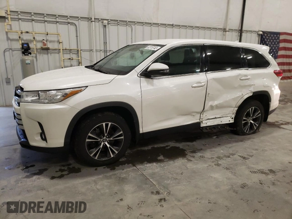 2019 Toyota Highlander LE with VIN 5TDBZRFH7KS737812, listed as a Copart auction lot 42648664 with 42,251 mi miles and Non repairable. Bid and sale history available at DreamBid. Image 1.