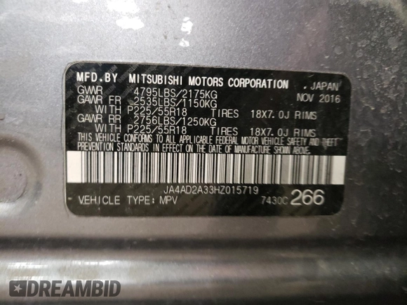 2017 Mitsubishi Outlander ES с VIN JA4AD2A33HZ015719, выставлен на аукционе Copart как лот 53526245 с пробегом 119 681 миль миль и Списание • Salvage title. История ставок и продаж доступна на DreamBid. Изображение 13.