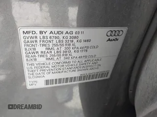 2011 Audi Q7 Premium Plus z VIN WA1LGAFE0BD009109, wystawiony jako IAAI lot #42133125 z przebiegiem 186 352 mil mil oraz . Historia ofert i sprzedaży dostępna na DreamBid. Obrazek 9.