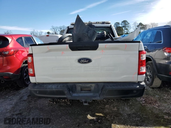 2022 Ford F-150 XL with VIN 1FTEX1EB4NKE56418, listed as a Copart auction lot 46791285 with 36,764 mi miles and Salvage title. Bid and sale history available at DreamBid. Image 6.