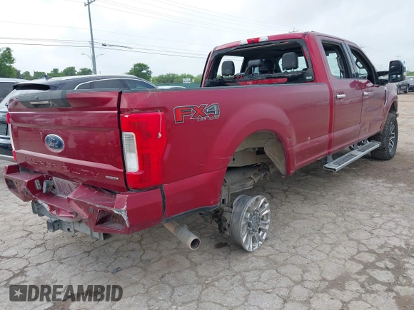 2017 Ford Super Duty F-250 SRW Lariat with VIN 1FT7W2B65HED25087, listed as a IAAI auction lot 42117125 with 122,369 mi miles. Bid and sale history available at carsss.com. Image 4.