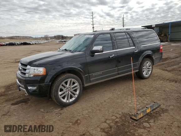 2017 Ford Expedition EL Platinum with VIN 1FMJK1MT6HEA39372, listed as a Copart auction lot 43160595 with 163,669 mi miles and Salvage Title. Bid and sale history available at carsss.com. Image 1.