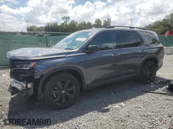 2025 Honda Pilot Black Edition with VIN 5FNYG1H9XSB009137, listed as a Copart auction lot 70259044 with 2,839 mi miles and Salvage Title. Bid and sale history available at carsss.com. Image 1.