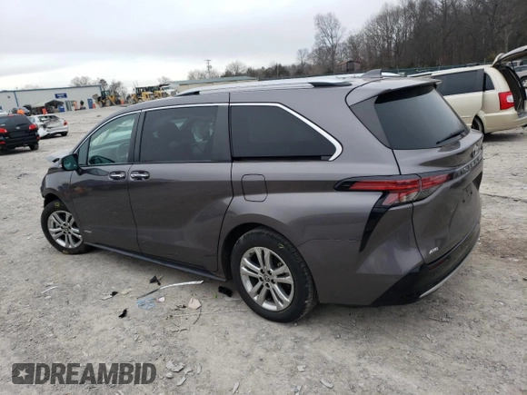 2021 Toyota Sienna Limited with VIN 5TDESKFC1MS013209, listed as a Copart auction lot 41852515 with 66,584 mi miles and Salvage Title. Bid and sale history available at DreamBid. Image 2.