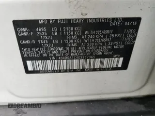 2016 Subaru Outback Premium with VIN 4S4BSAFC4G3337365, listed as a Copart auction lot 63938065 with 111,230 mi miles and Salvage title. Bid and sale history available at DreamBid. Image 13.