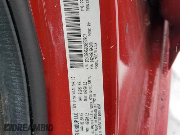 2012 Dodge Avenger SE with VIN 1C3CDZAG0CN252067, listed as a Copart auction lot 41464015 with 89,730 mi miles and Non Repairable. Bid and sale history available at DreamBid. Image 15.