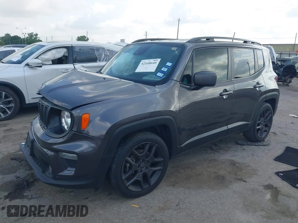 2021 Jeep Renegade Latitude with VIN ZACNJCBB0MPM51753, listed as a IAAI auction lot 42168640 with 42,741 mi miles and . Bid and sale history available at DreamBid. Image 2.