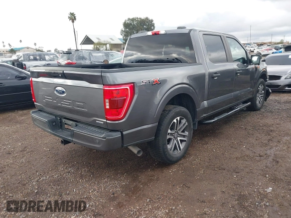2021 Ford F-150 XL with VIN 1FTEW1CPXMFC34281, listed as a IAAI auction lot 41765916 with 115,370 mi miles. Bid and sale history available at carsss.com. Image 4.