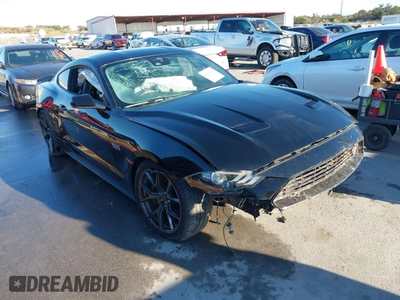 2021 Ford Mustang EcoBoost with VIN 1FA6P8TD7M5149328, listed as a IAAI auction lot 41323190 with 1 mi miles. Bid and sale history available at carsss.com. Image 1.