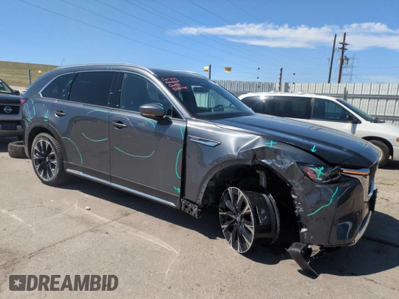 2024 Mazda CX-90 Premium Plus with VIN JM3KKEHA6R1151288, listed as a Copart auction lot 53040705 with 12,232 mi miles and Salvage title. Bid and sale history available at DreamBid. Image 4.