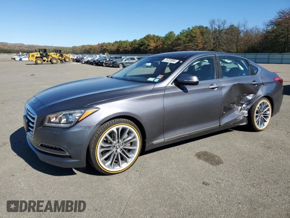 2015 Hyundai Genesis 3.8L with VIN KMHGN4JE4FU100178, listed as a Copart auction lot 75723694 with 112,114 mi miles and Salvage Title. Bid and sale history available at carsss.com. Image 1.