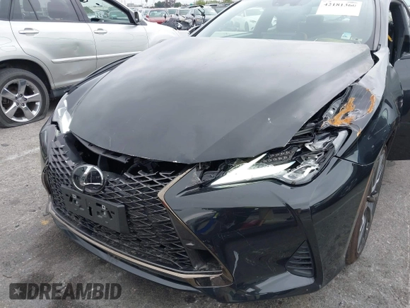 2023 Lexus RC 350 F Sport with VIN JTHGZ5BC4P5027402, listed as a IAAI auction lot 42181360 with 11,780 mi miles and . Bid and sale history available at DreamBid. Image 6.